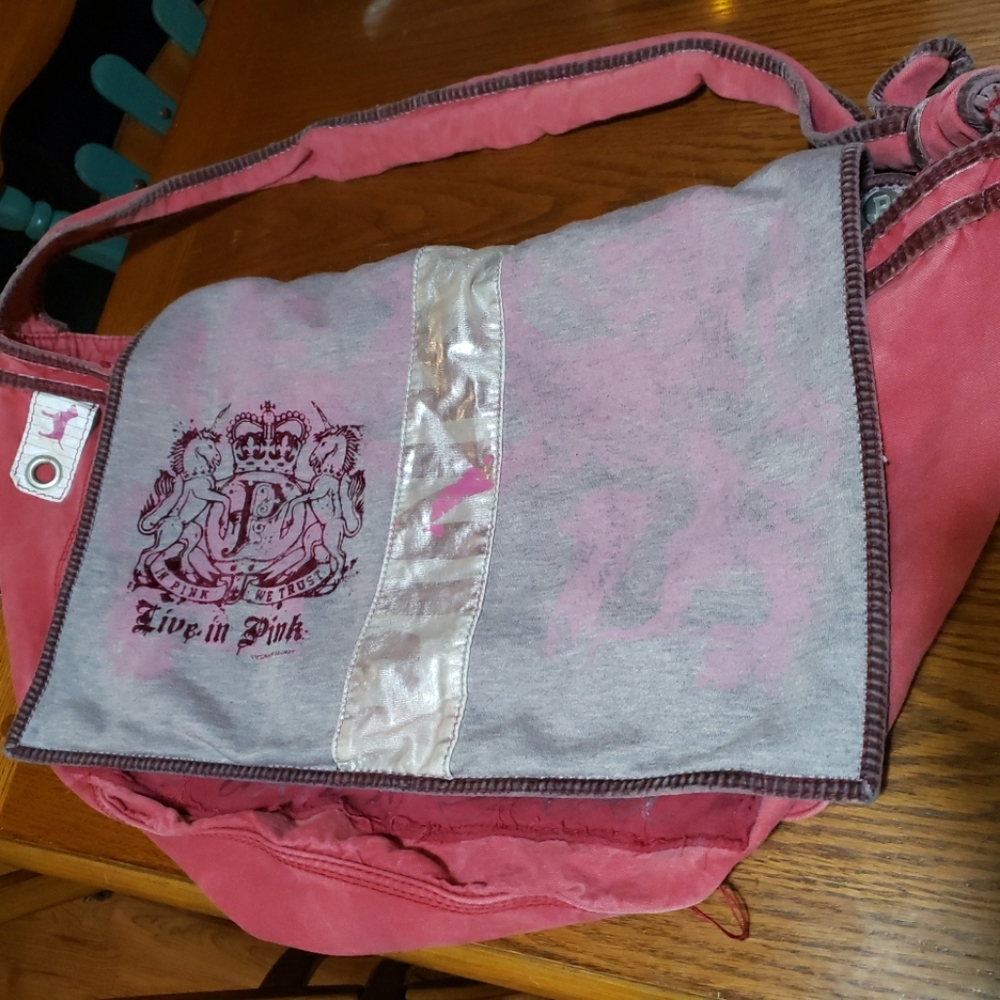 Vintage Love Pink Oversized Bag Victoria Secret Duffle Y2K
